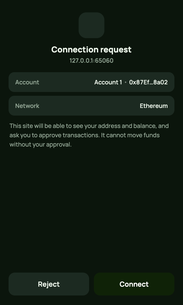 Connection approval prompt
